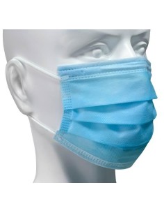 Mascarilla quirúrgica tres capas con gomas azul [50u]