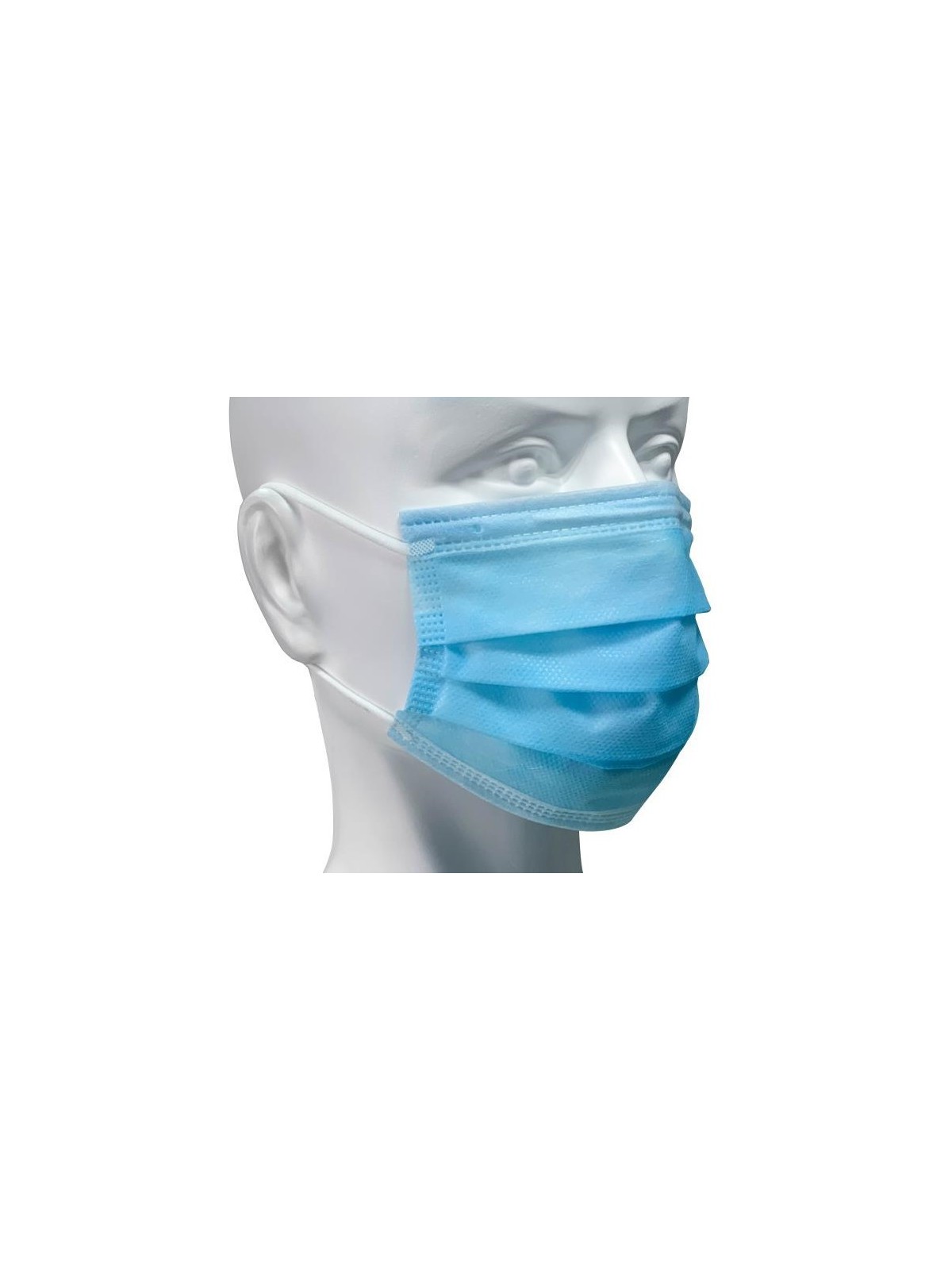 Mascarilla quirúrgica tres capas con gomas azul [50u]