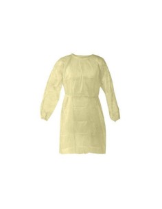 Bata impermeable desechable puño goma amarilla 40gr [10u]