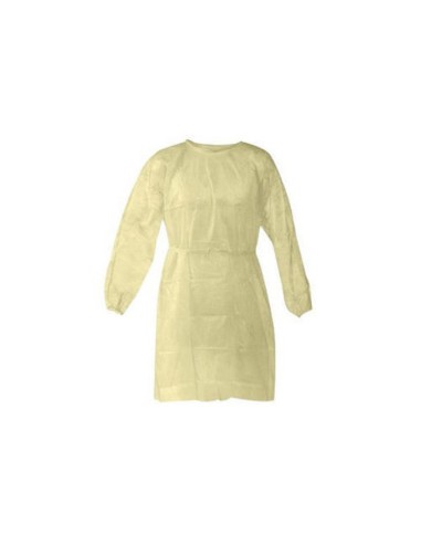 Bata impermeable desechable puño goma amarilla 40gr [10u]