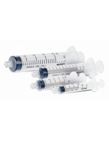 Jeringa tres cuerpos cono luer lock Nipro