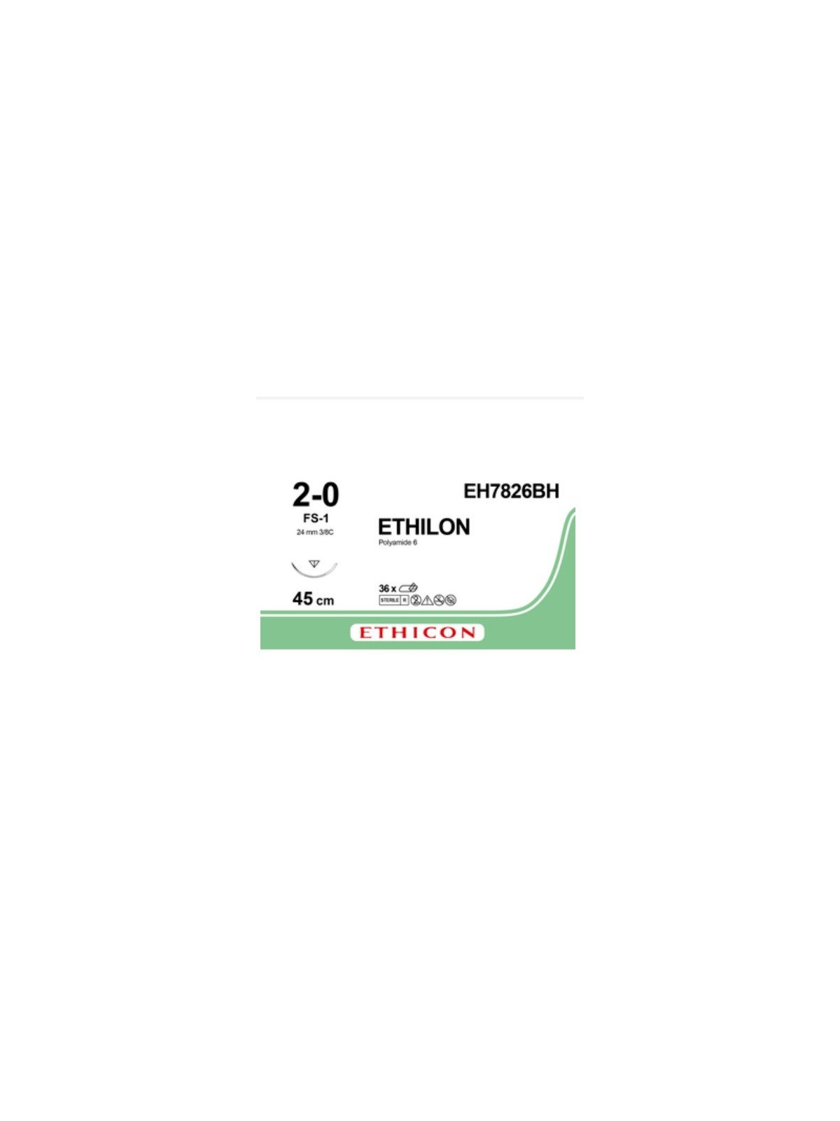 Sutura no absorbible Ethilon 2/0 [36u]