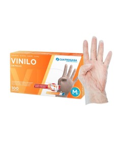 Guantes de vinilo sin polvo [100u]