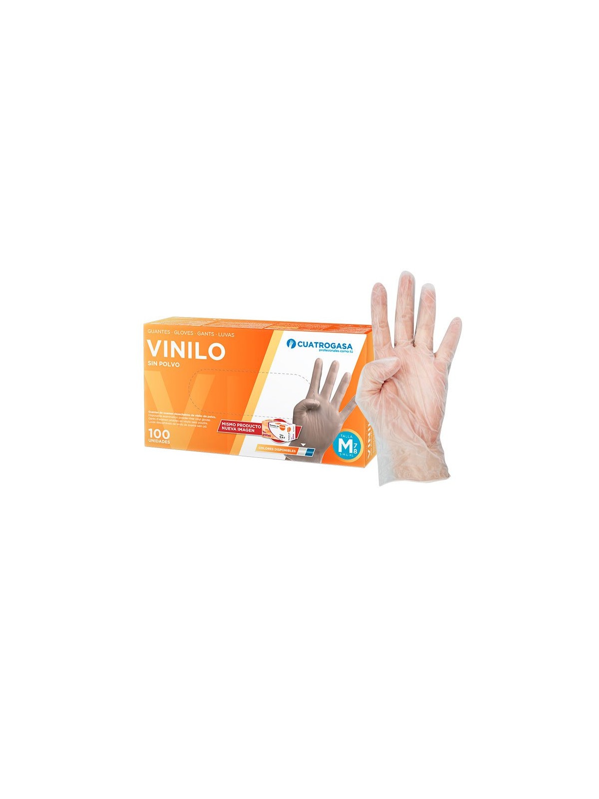 Guantes de vinilo sin polvo [100u]