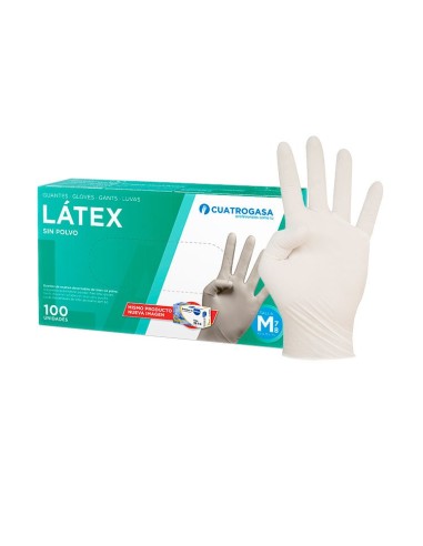 Guantes de látex sin polvo [100u]