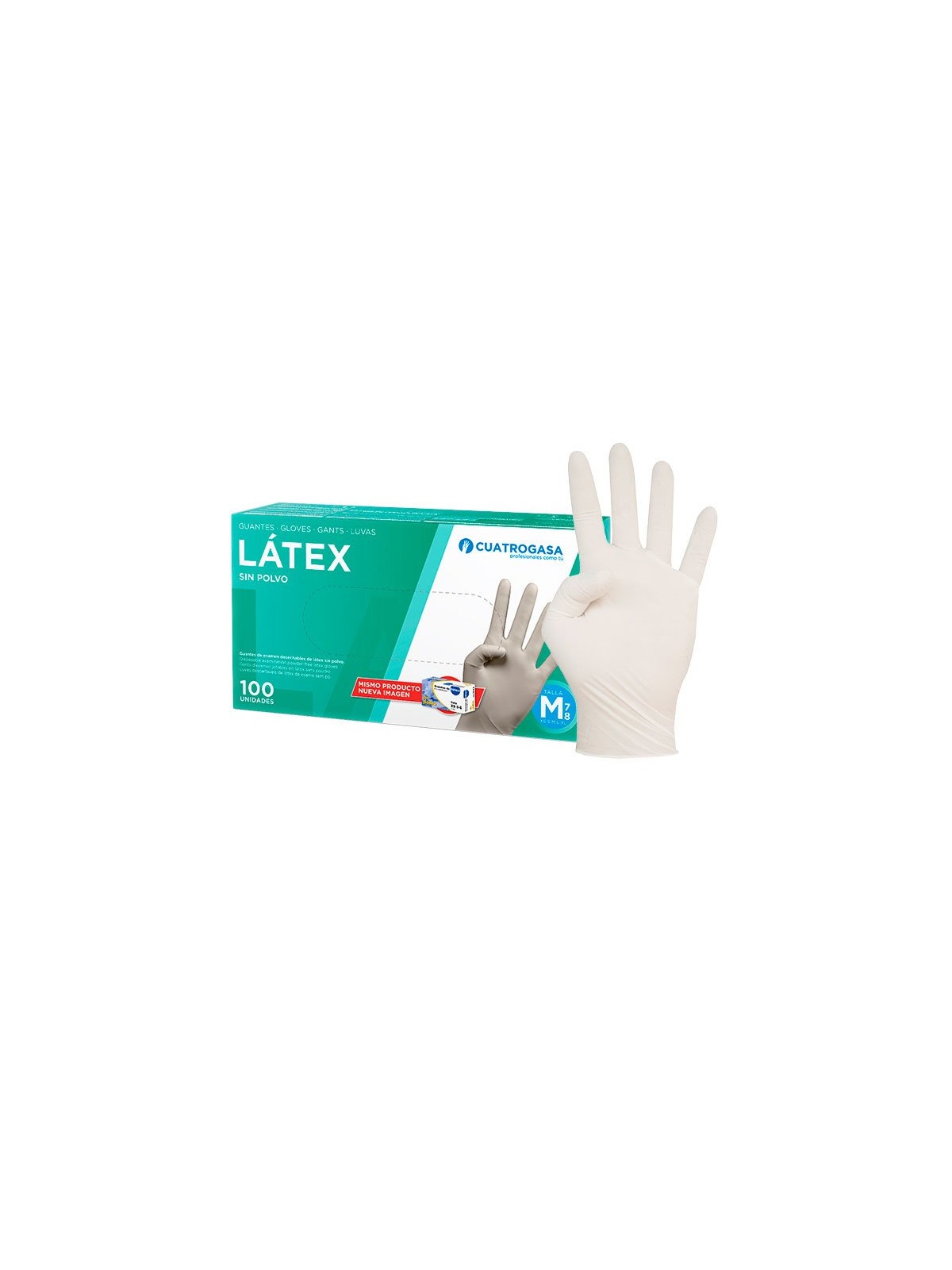 Guantes de látex sin polvo [100u]