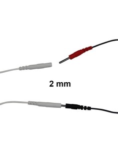 Cable conexión electrodos con conector redondo para equipos Tens [2u]