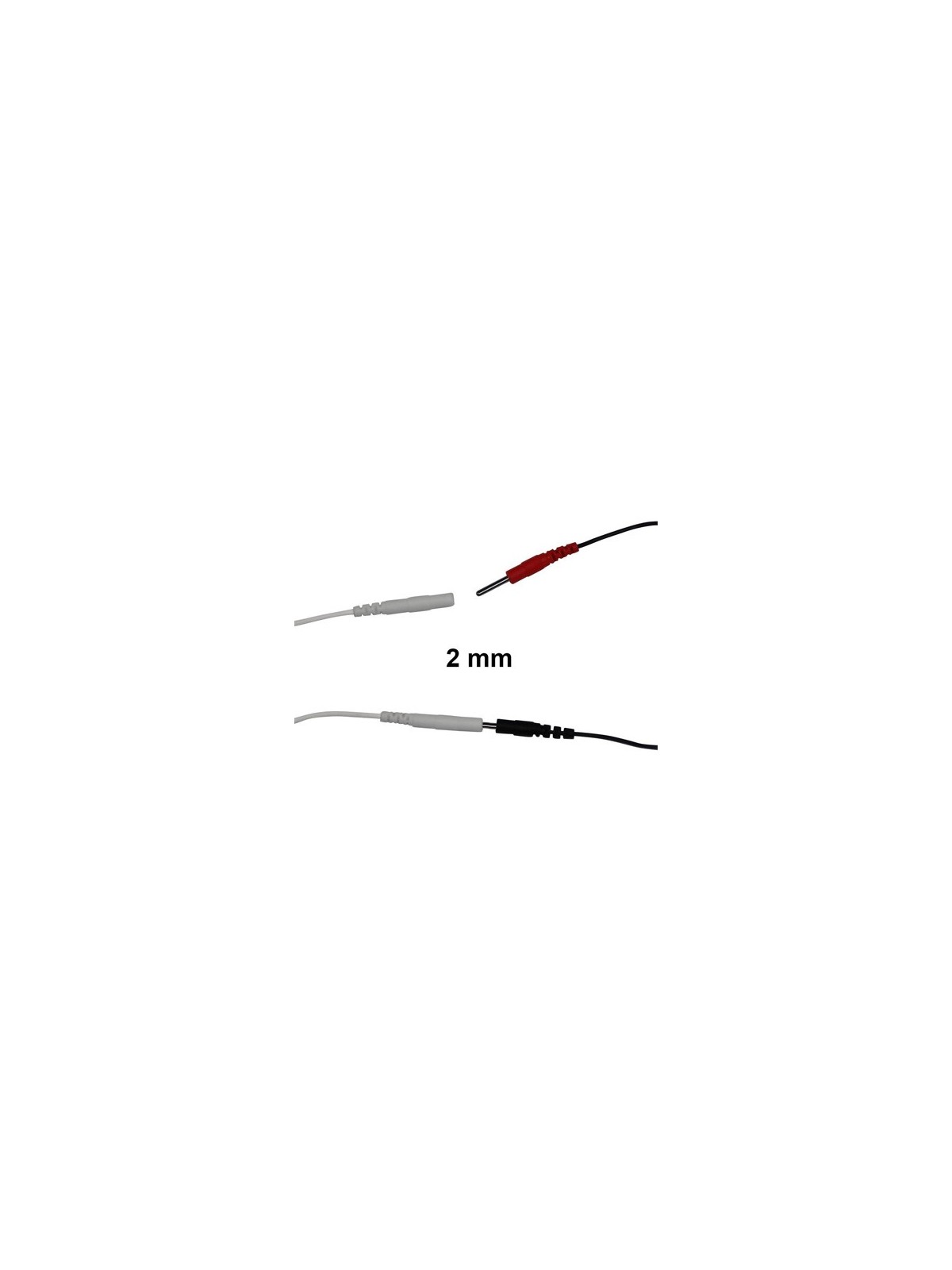 Cable conexión electrodos con conector redondo para equipos Tens [2u]