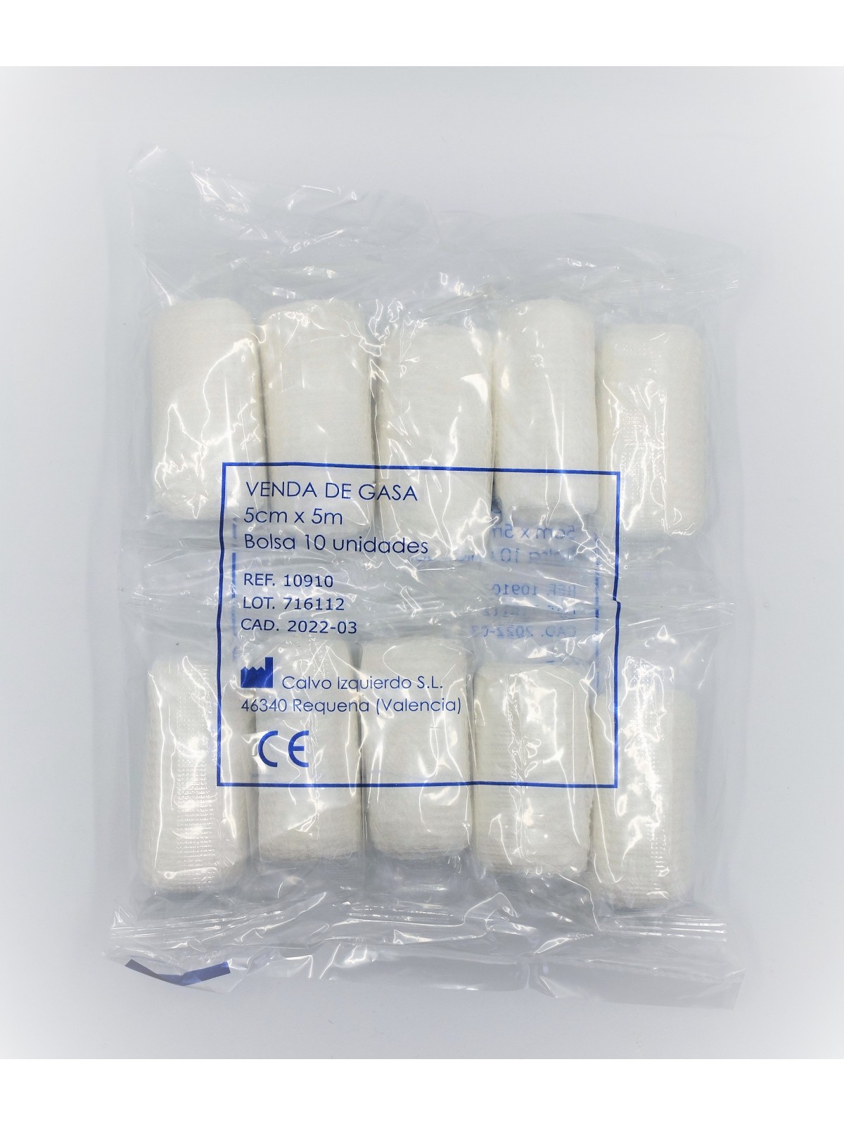Venda de gasa orillada